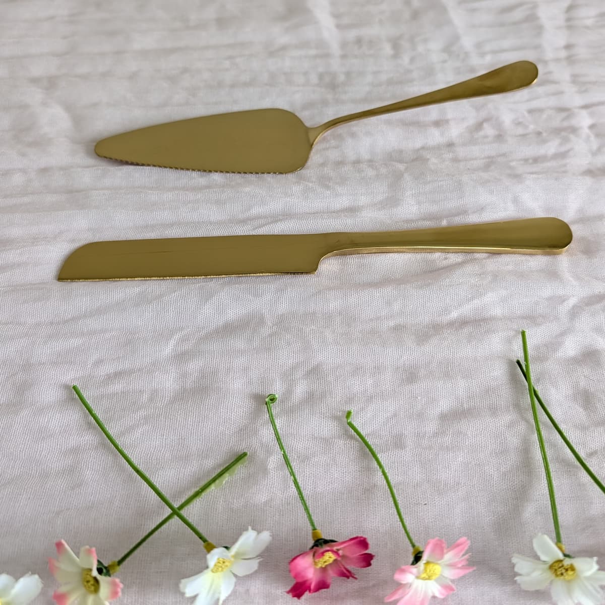 Gold Cake Knife & Server Set