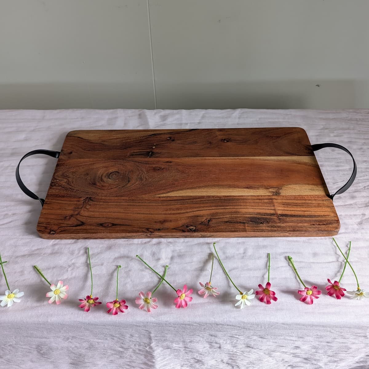 Acacia Wood Platter with Handles